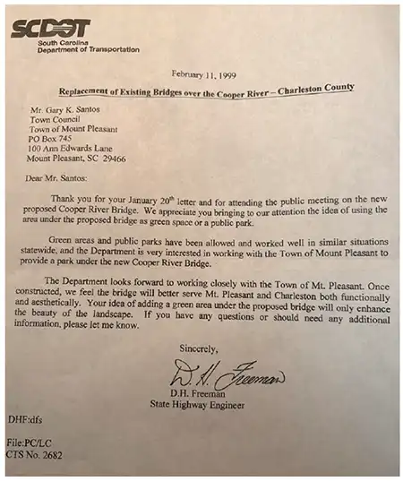 Letter from SCDOT to Councilman Santos